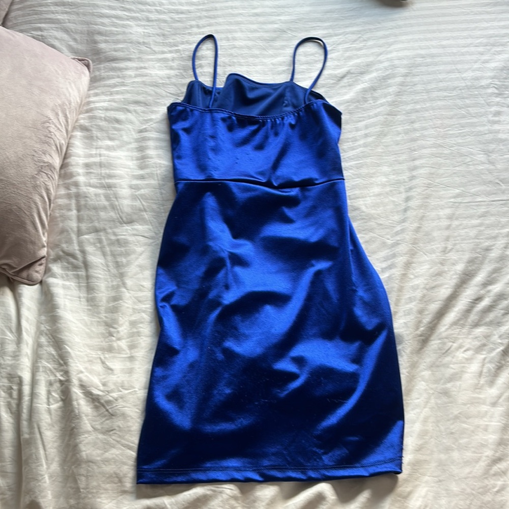 NAVY BLUE WINSDOR MINI DRESS - Picture 2 of 3